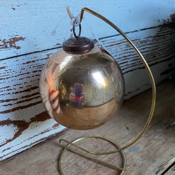 Anthropologie Distressed Large Gold Ornament - Picture 1 of 4